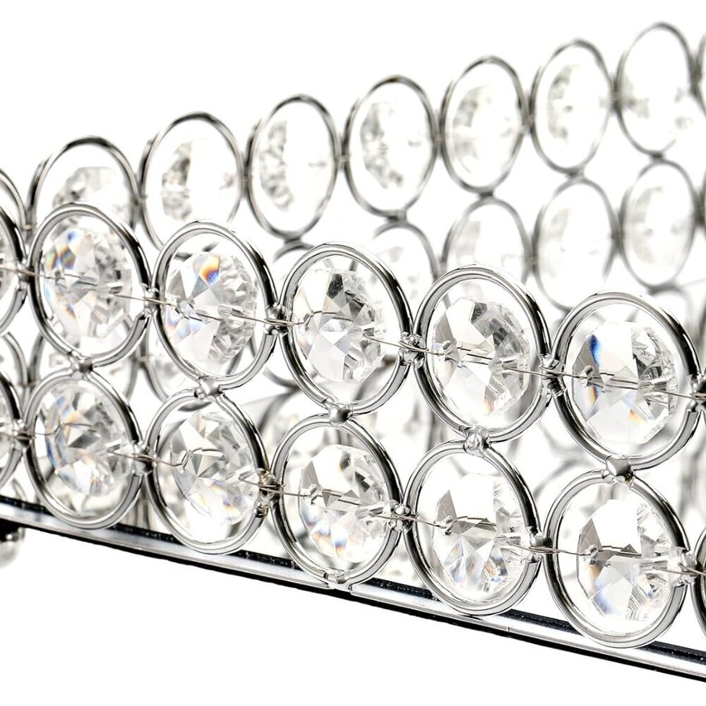 Crystal Cosmetic Makeup Tray, 12.3" x 8" Mirrored Vanity Tray, Large Jewelry Tri - Picture 5 of 6